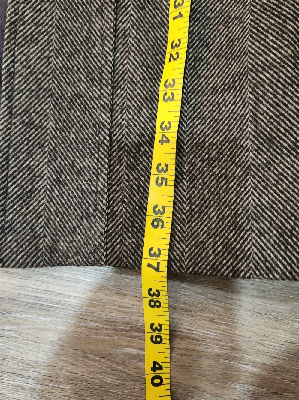 Zara Man  Men's Brown Herringbone Wool-Blend Overcoat Size Small